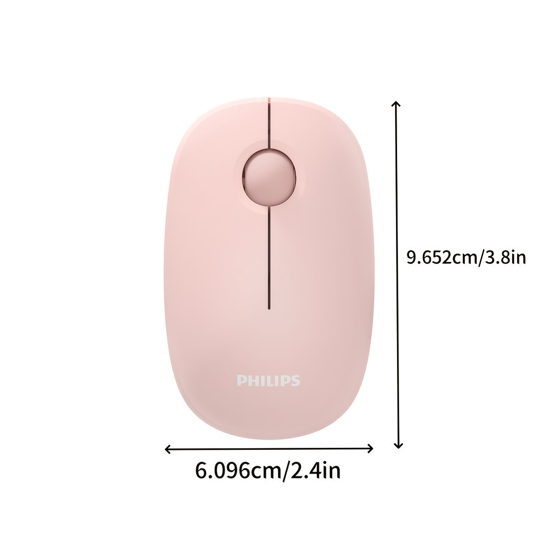 For Philips Wireless Mouse, Silent Click, Portable USB Wireless Mouse, Suitable for PC, Laptop, Gaming