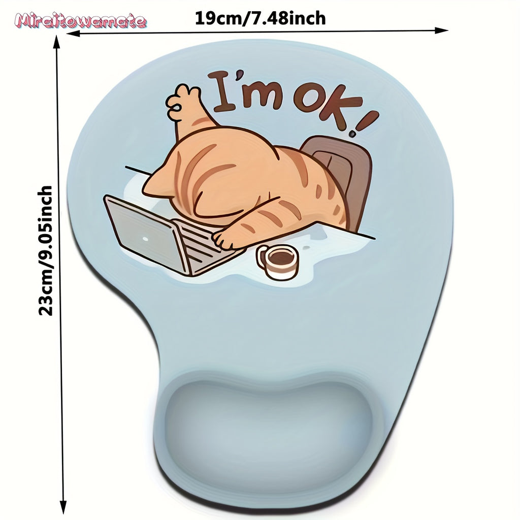 Ergonomic Mouse Pad with Wrist Support - Comfortable Non-Slip Base