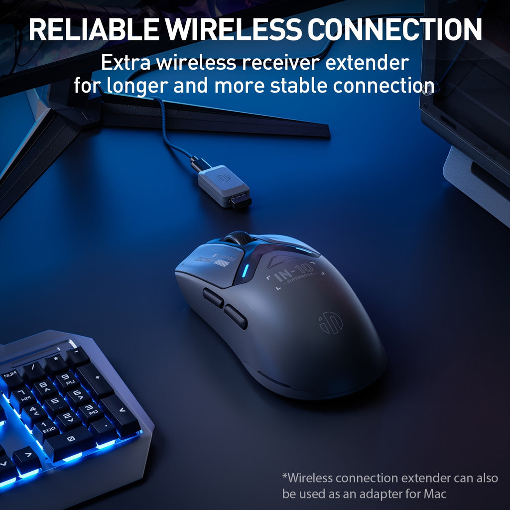 INPHIC IN10P Triple Mode Wireless Gaming Mouse with 3395 Sensor, 8K Polling Rate