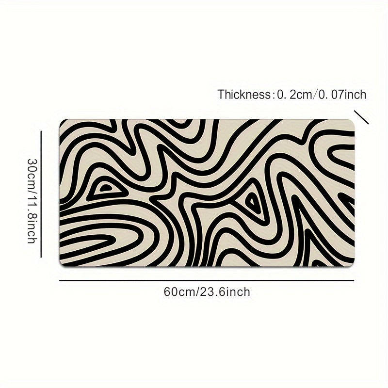 Large HD Abstract Line Art Gaming Mouse Pad - Non-Slip Rubber Base Rectangular Desk Mat