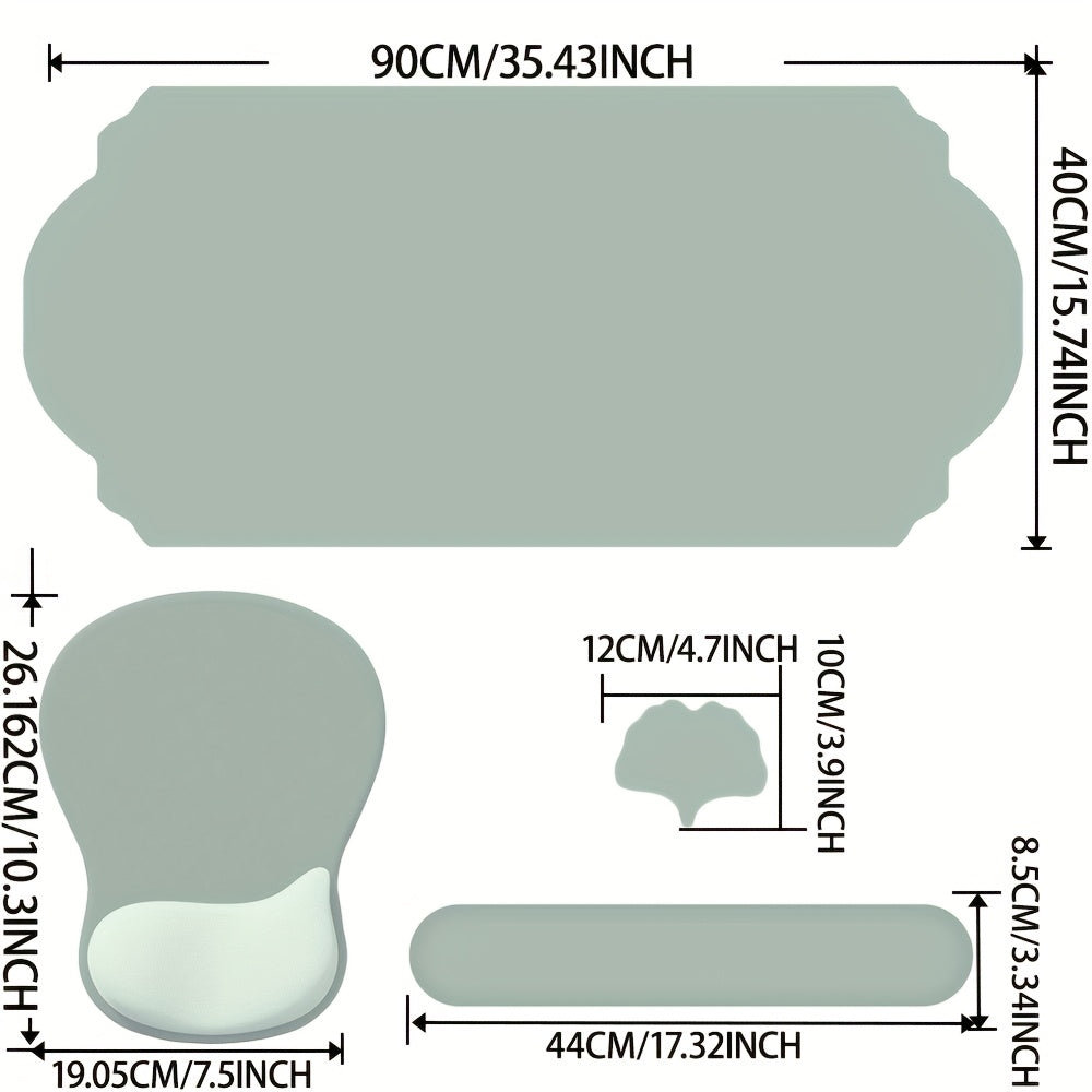 ISETTA 4-in-1 Large Ergonomic Mouse Pad with Keyboard Wrist Rest