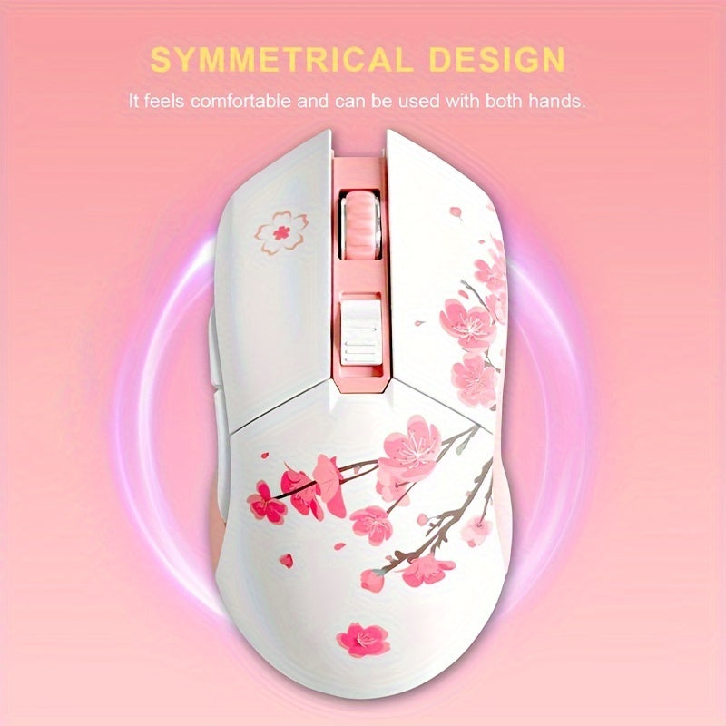 DAREU EM901 Sakura Pink Wireless Wired Gaming Mouse - Dual-Mode Rechargeable