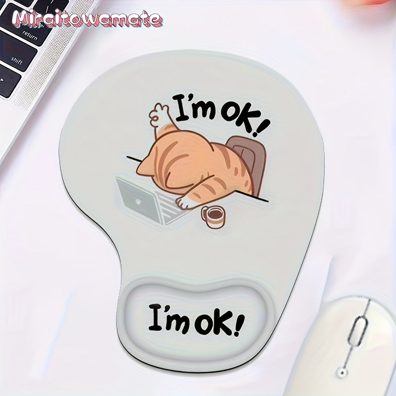 Ergonomic Mouse Pad with Wrist Support - Comfortable Non-Slip Base