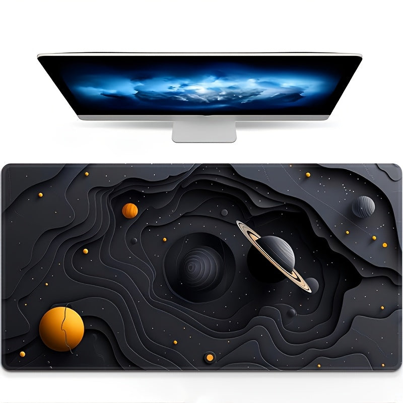 Galactic Space Gaming Mat Vibrant Cosmic Design Large Gaming Mouse Pad & Desk Mat - Galactic Space Planet Themed