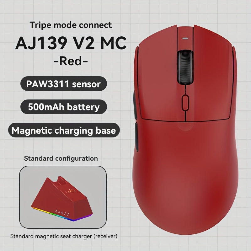 AJAZZ Small & Medium Hand Lightweight Wireless Mouse - RGB Full-Color Magnetic Base