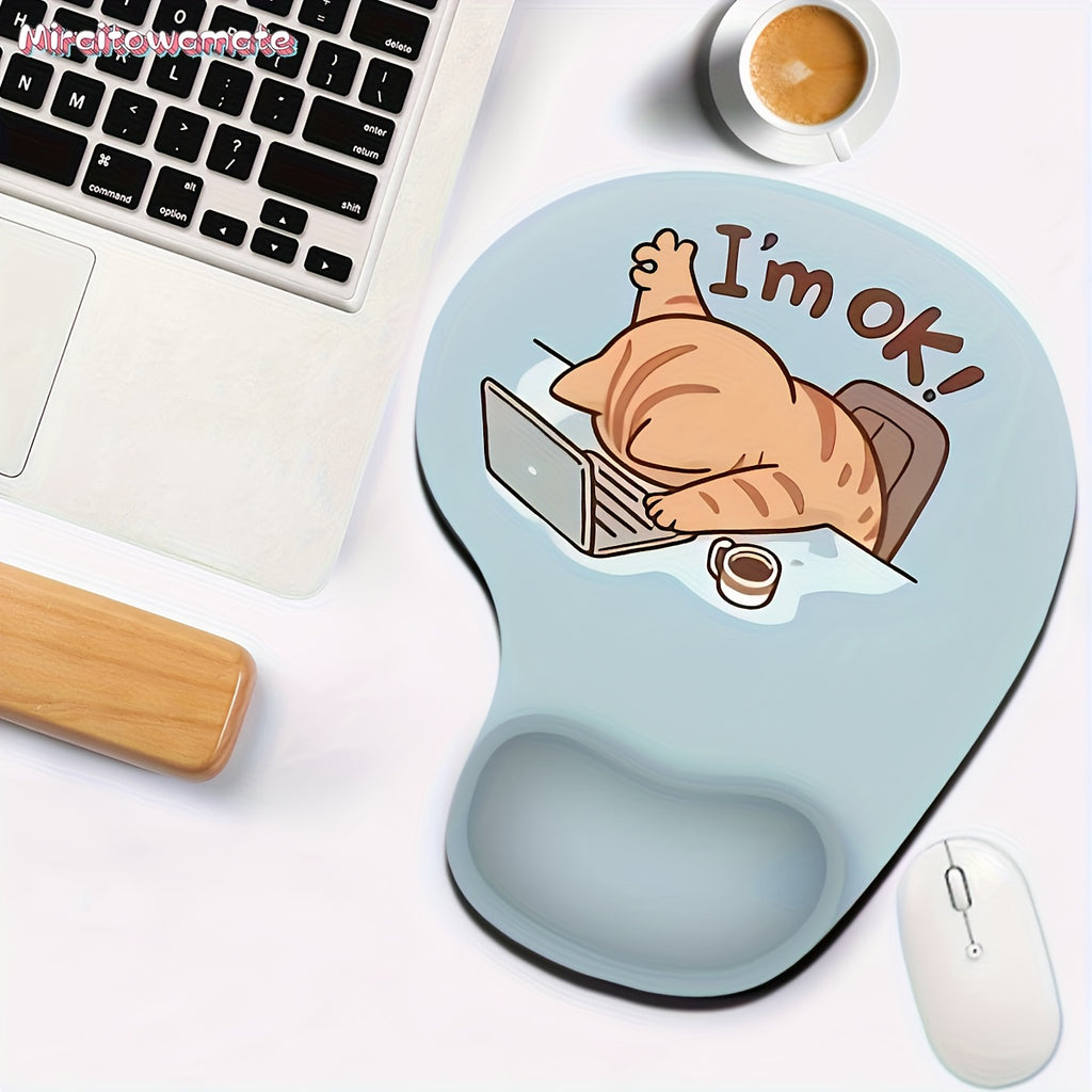 Ergonomic Mouse Pad with Wrist Support - Comfortable Non-Slip Base