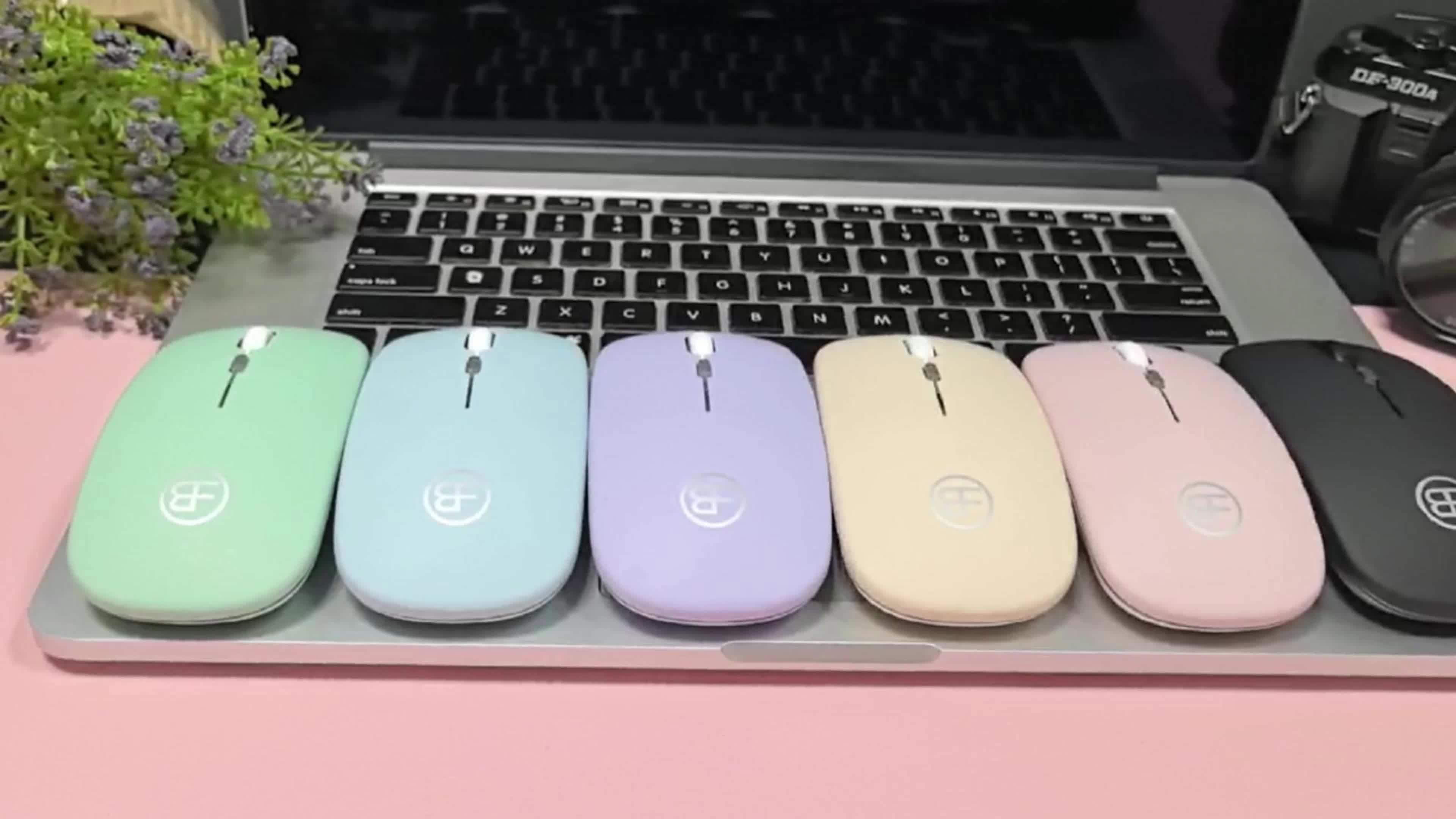 USB C Rechargeable Silent Wireless Mouse, RGB Light Emitting BT+2.4Ghz Dual Mode Wireless Mouse for Laptop Tablet Phone