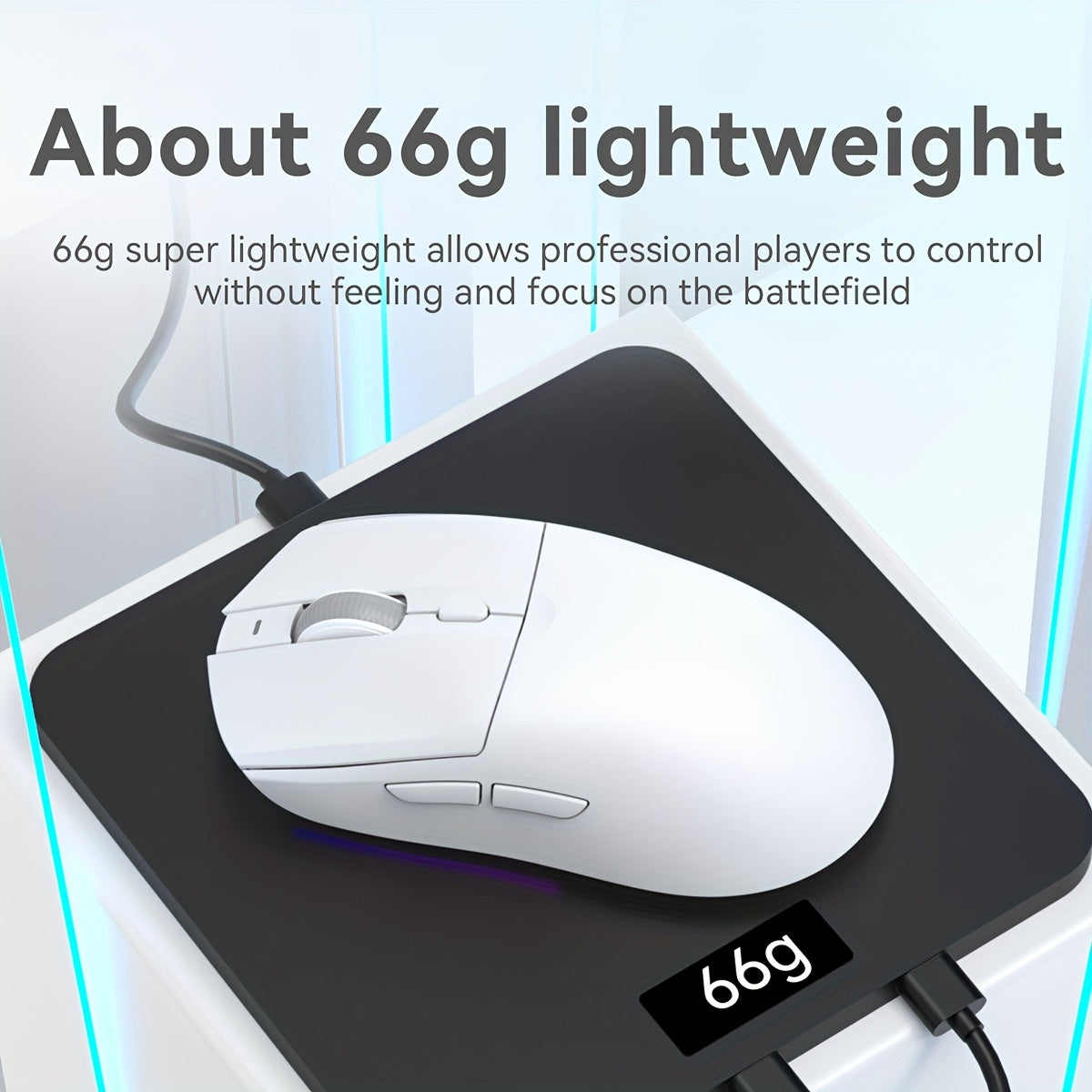 AJAZZ Small & Medium Hand Lightweight Wireless Mouse - RGB Full-Color Magnetic Base