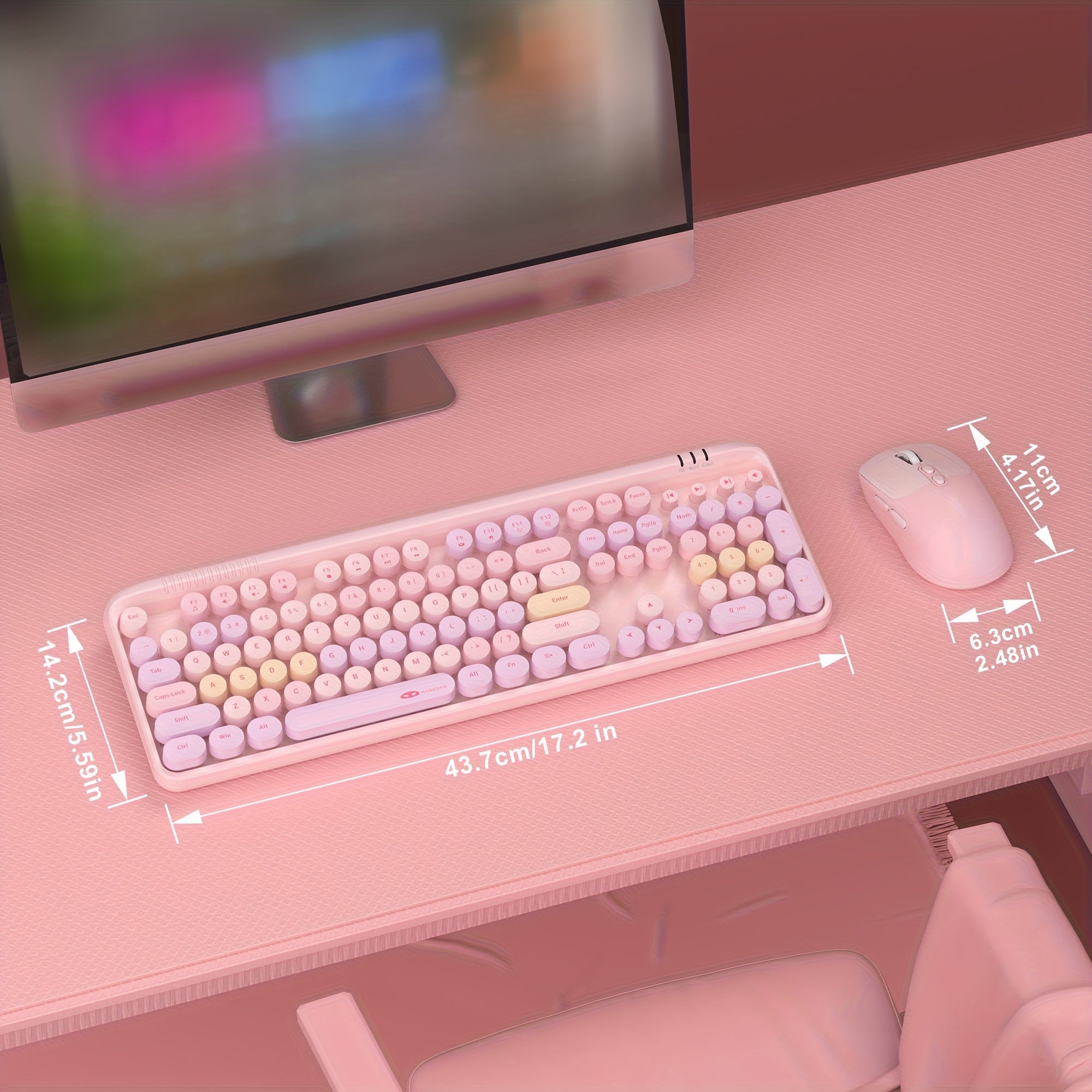 MageGee V920 Wireless Keyboard & Mouse Combo - 2.4GHz Ultra-Silent Typewriter Style