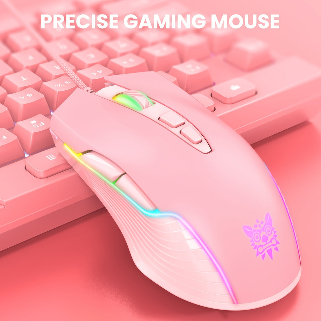 ONIKUMA CW905 Wired Mouse with Silent Operation, Designed for Gaming And Esports, Featuring Mechanical Keys, RGB Lighting, And a Heavy USB Connection for Computers And Laptops.