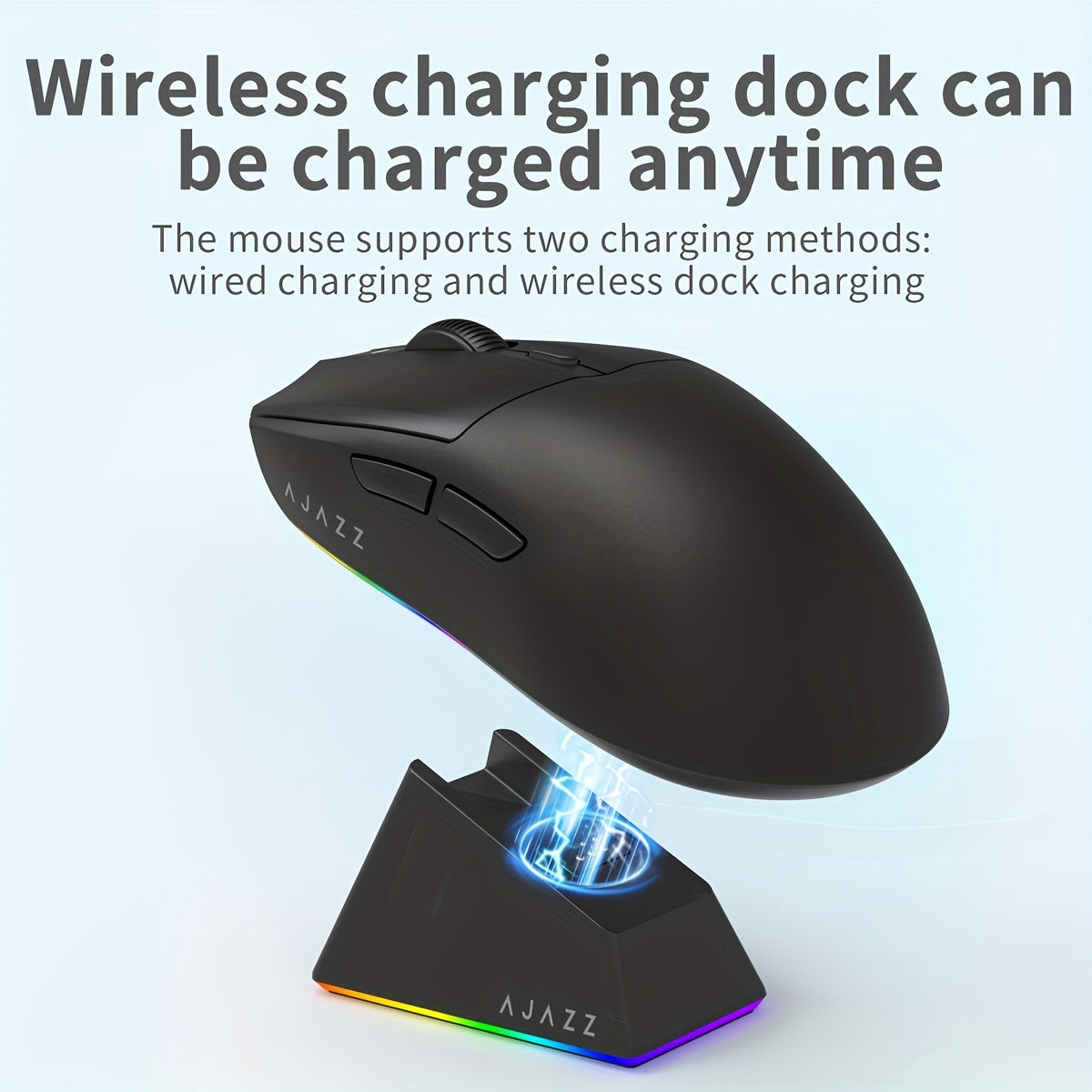 AJAZZ Small & Medium Hand Lightweight Wireless Mouse - RGB Full-Color Magnetic Base