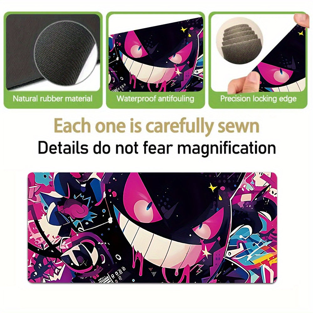 Large Cute Cartoon Ghost Gaming Mouse Pad - Non-Slip Rubber Base