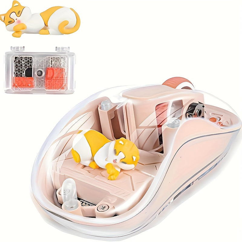 Cute Wireless USB C Mouse - Bluetooth Triple Mode Rechargeable Cartoon Mouse for Laptops
