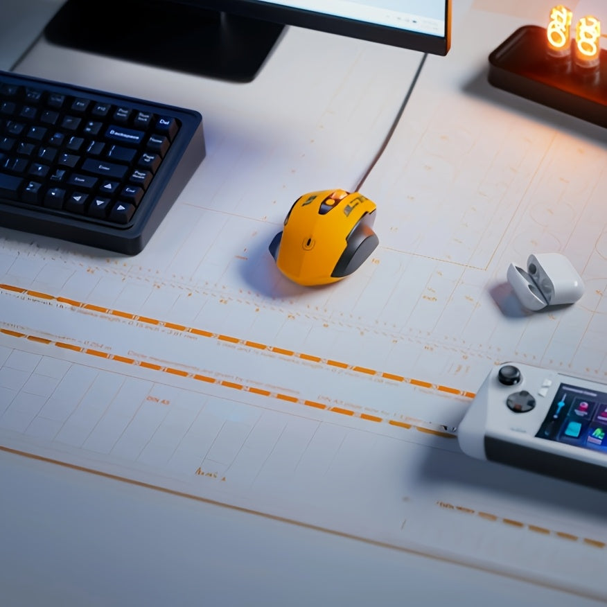 Gaming Mouse 6-Button Wired Mouse | Ergonomic Design, 1.5M USB Cable, LED Breathing Lights, Right-Handed for Gaming & Work