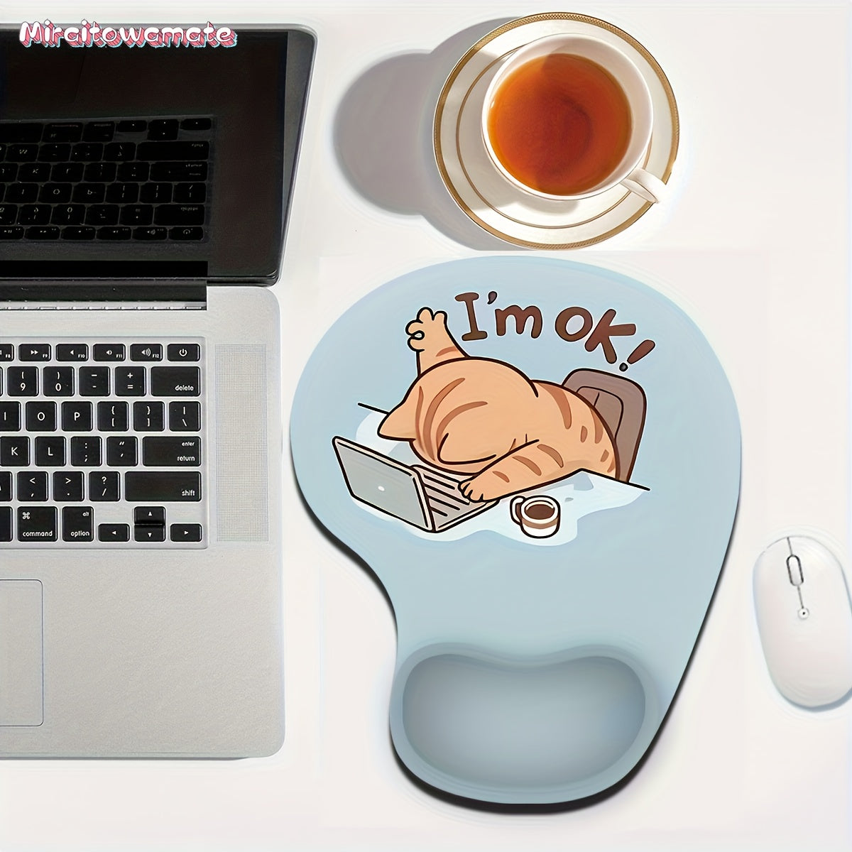 Ergonomic Mouse Pad with Wrist Support - Comfortable Non-Slip Base