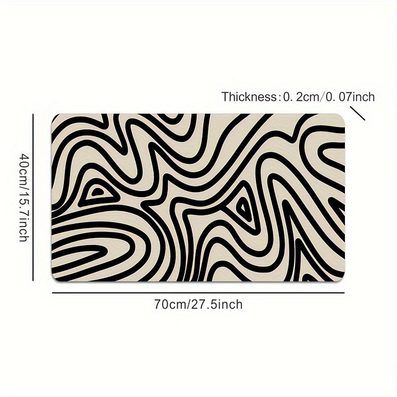 Large HD Abstract Line Art Gaming Mouse Pad - Non-Slip Rubber Base Rectangular Desk Mat