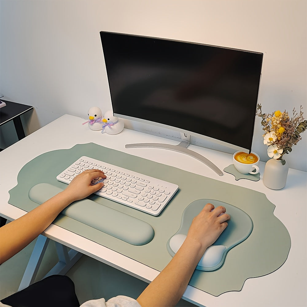 ISETTA 4-in-1 Large Ergonomic Mouse Pad with Keyboard Wrist Rest