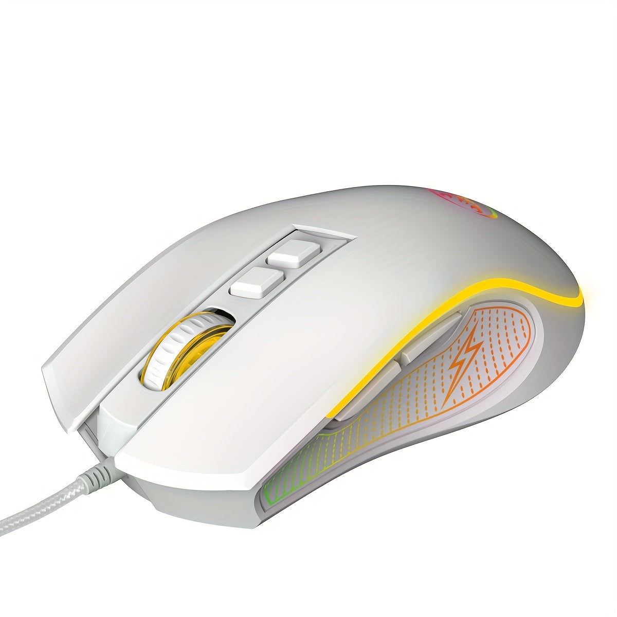 HXSJ New USB Wired Mouse with Colorful Backlight, 7 Buttons, Optical Tracking, Plug-and-Play, Suitable for Home, Office and Gaming - Model X100