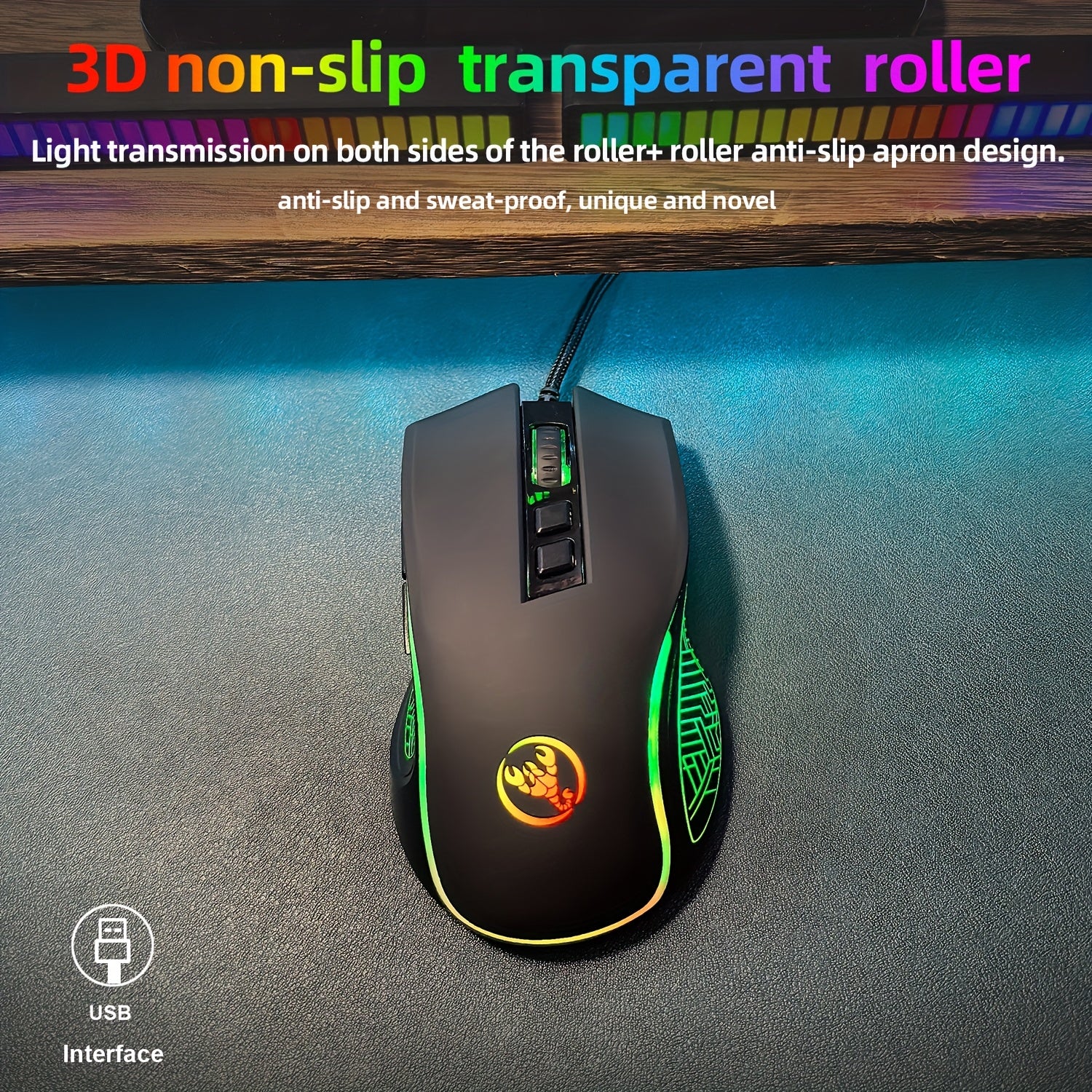 Wired Gaming Mouse with LED Lighting & Braided Cable (for extended service life). Its proper curved grooves fit the hand shape, keeping you comfortable even during long gaming sessions, and it is compatible with PCs, laptops and desktop computers.