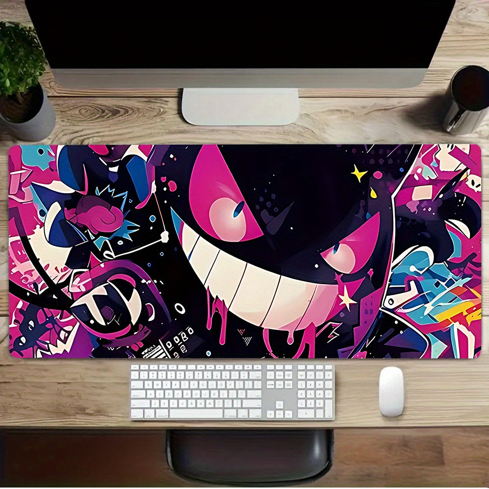 Large Cute Cartoon Ghost Gaming Mouse Pad - Non-Slip Rubber Base