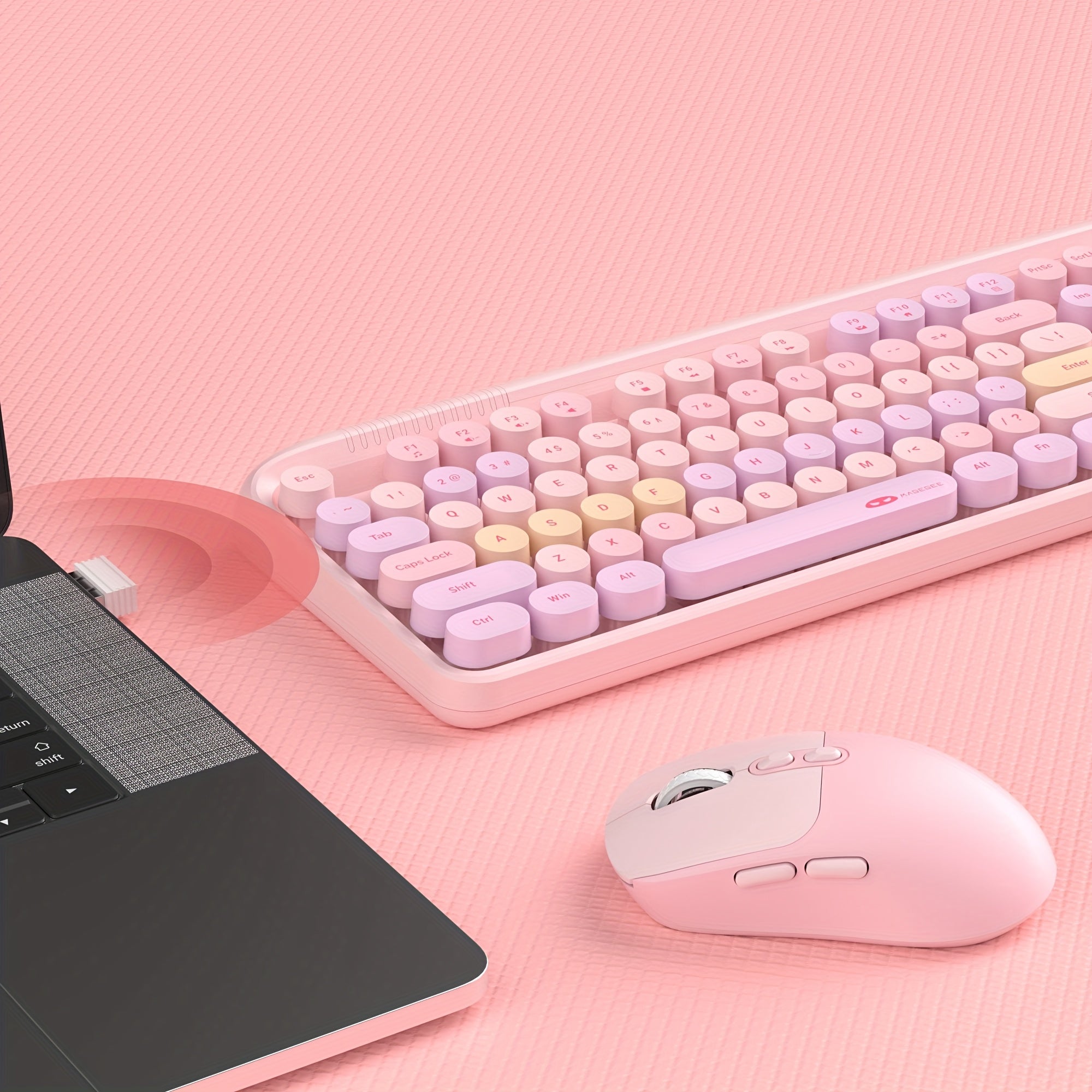 MageGee V920 Wireless Keyboard & Mouse Combo - 2.4GHz Ultra-Silent Typewriter Style