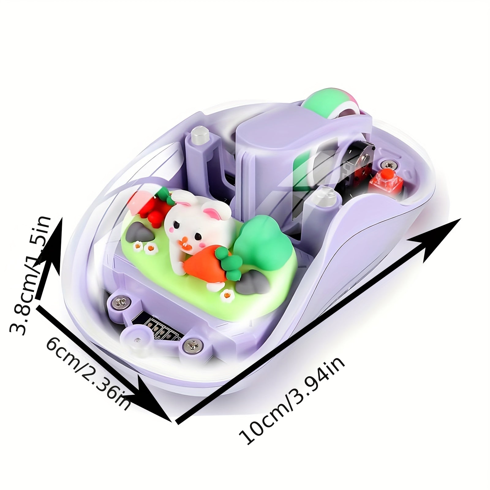 Cute Wireless USB C Mouse - Bluetooth Triple Mode Rechargeable Cartoon Mouse for Laptops