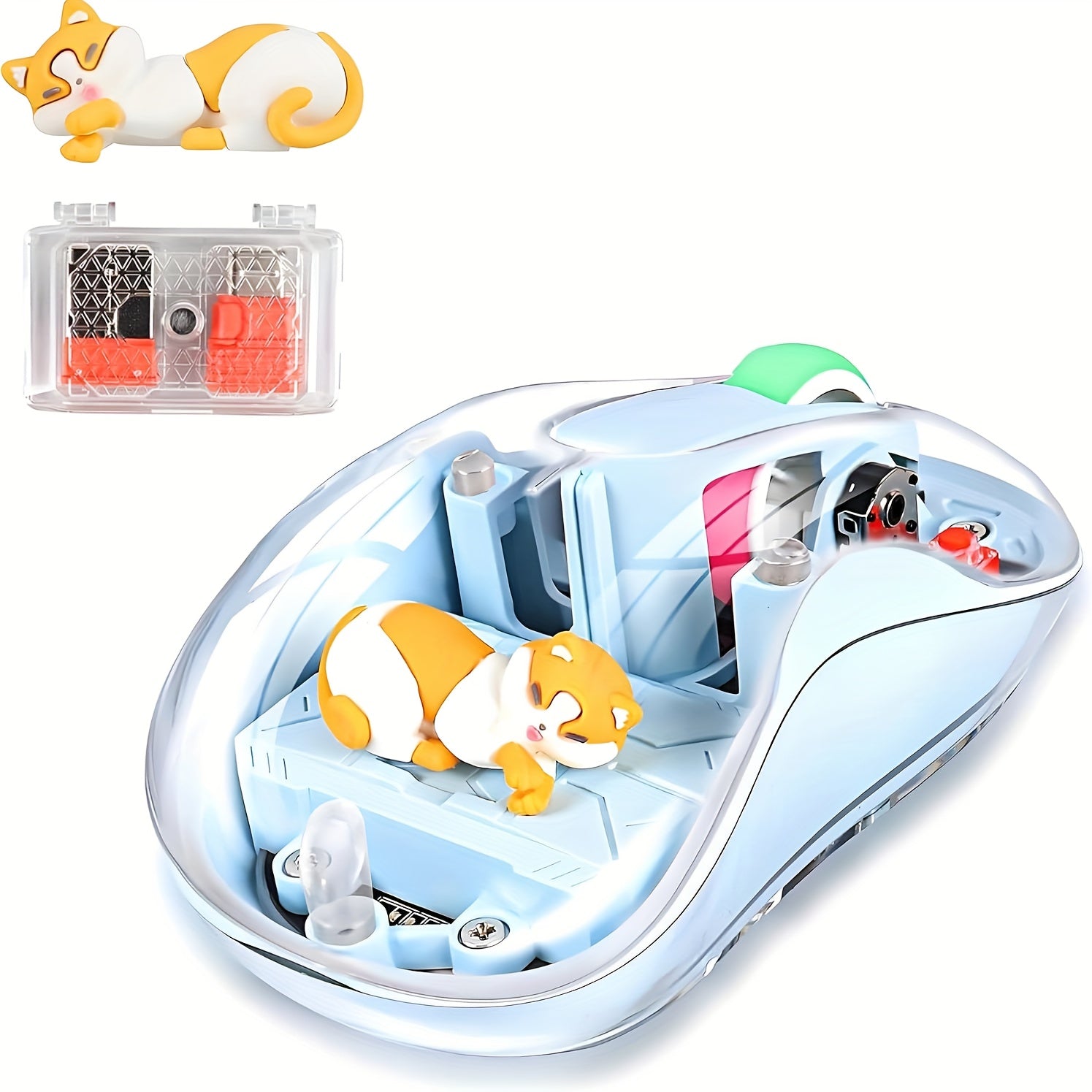 Cute Wireless USB C Mouse - Bluetooth Triple Mode Rechargeable Cartoon Mouse for Laptops