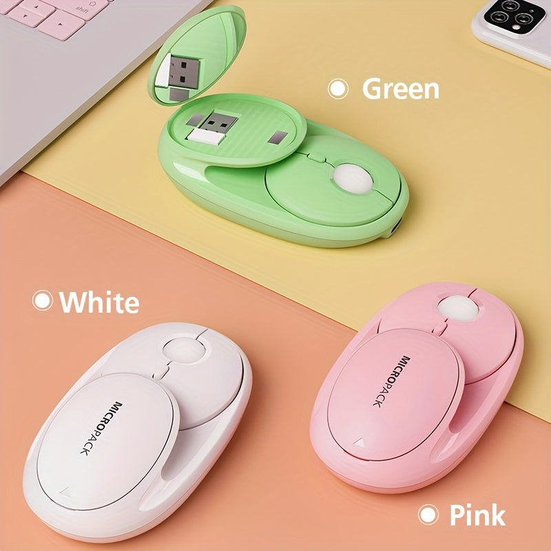 Rechargeable Wireless Mouse 2.4G\u002FBT Dual Mode, 2.4GHz Portable Cordless Mice PC, Laptop