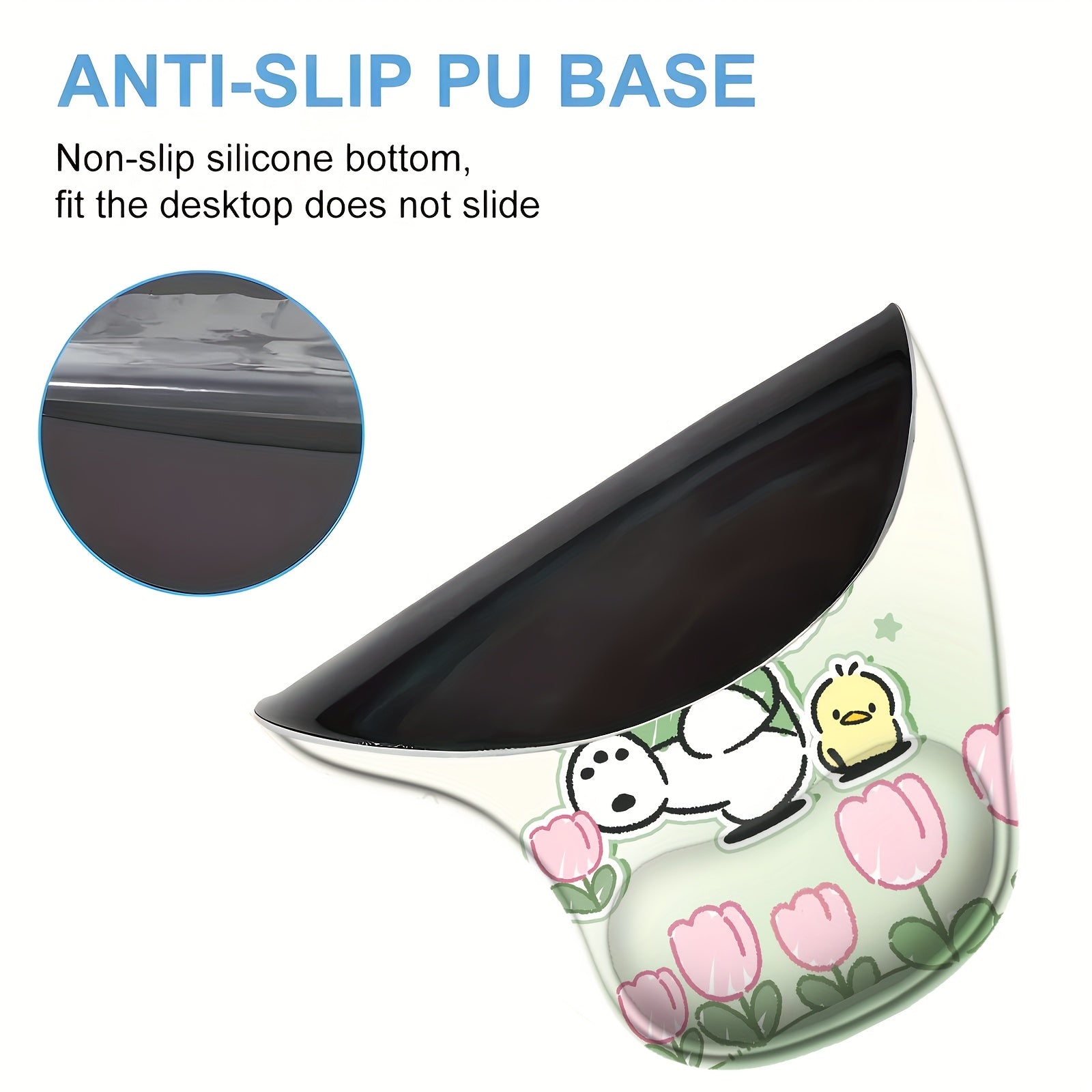Ergonomic Wrist Mouse Pad - Cute Kawaii Gaming & Office Mat with Non-Slip Base