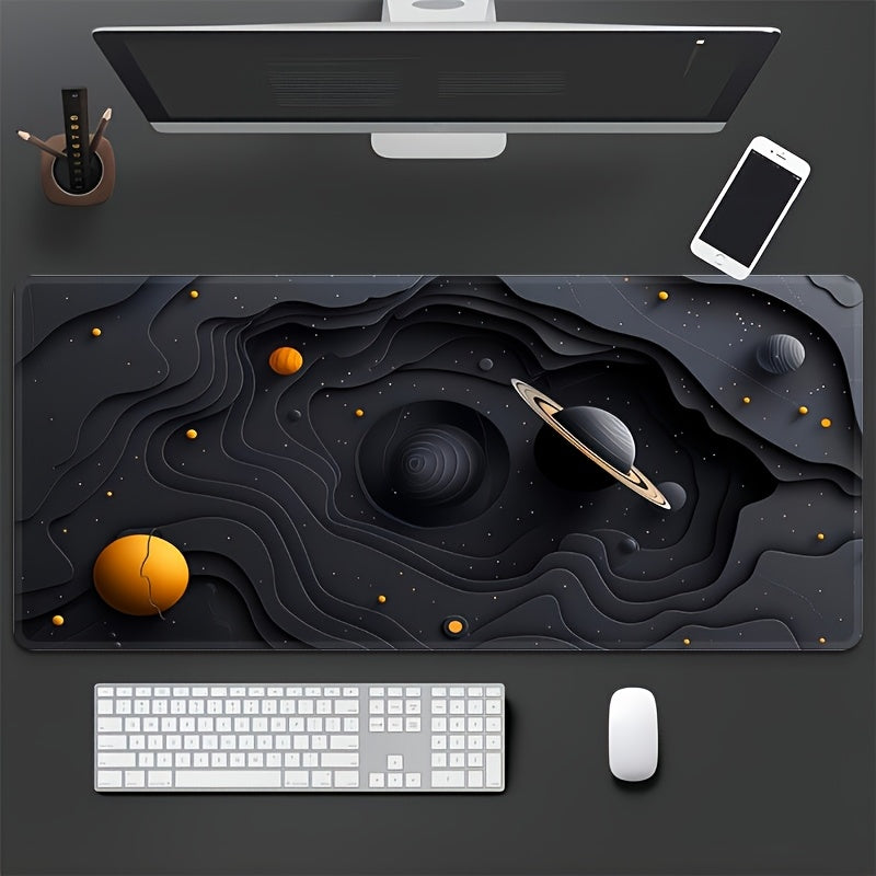 Galactic Space Gaming Mat Vibrant Cosmic Design Large Gaming Mouse Pad & Desk Mat - Galactic Space Planet Themed