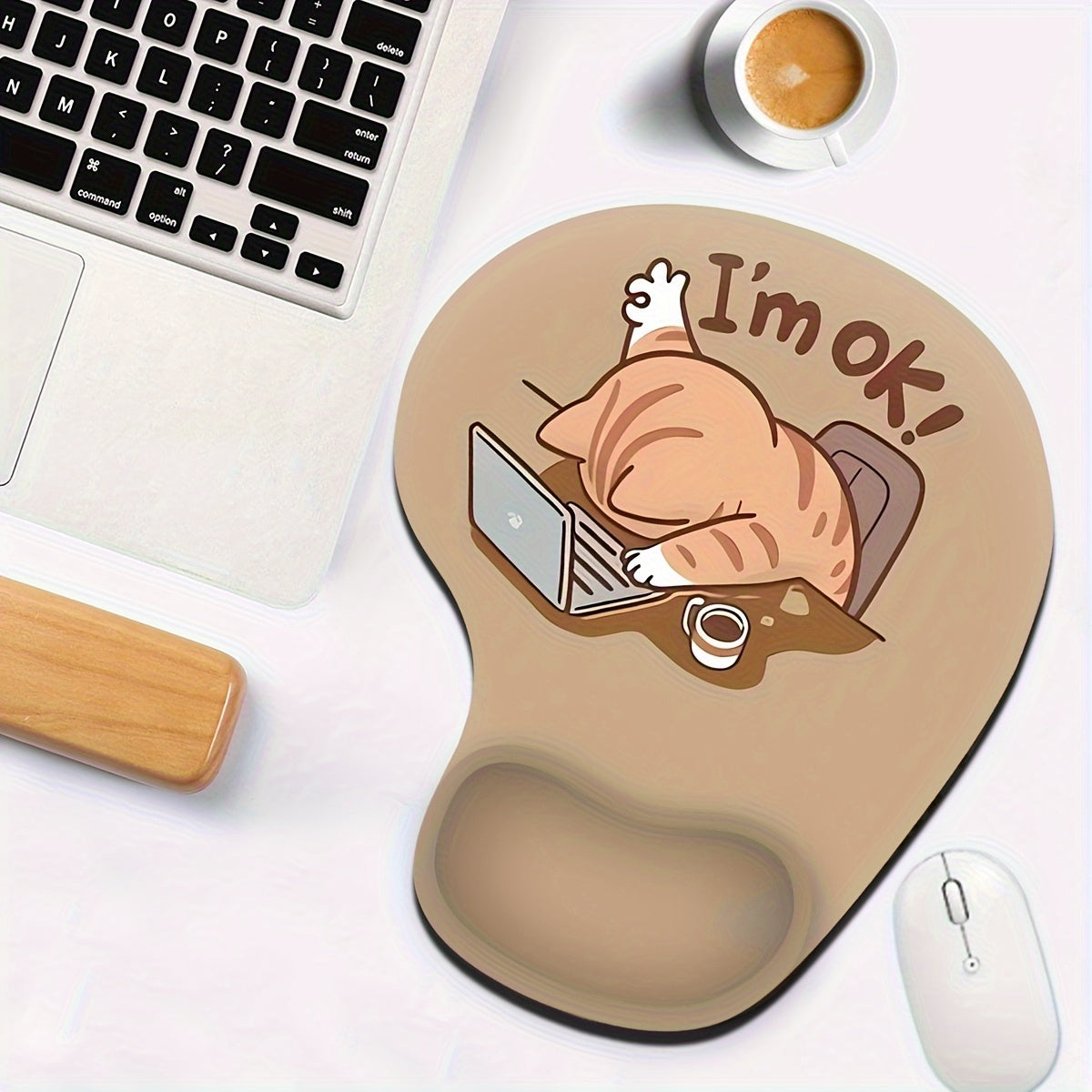 Ergonomic Mouse Pad with Wrist Support - Comfortable Non-Slip Base