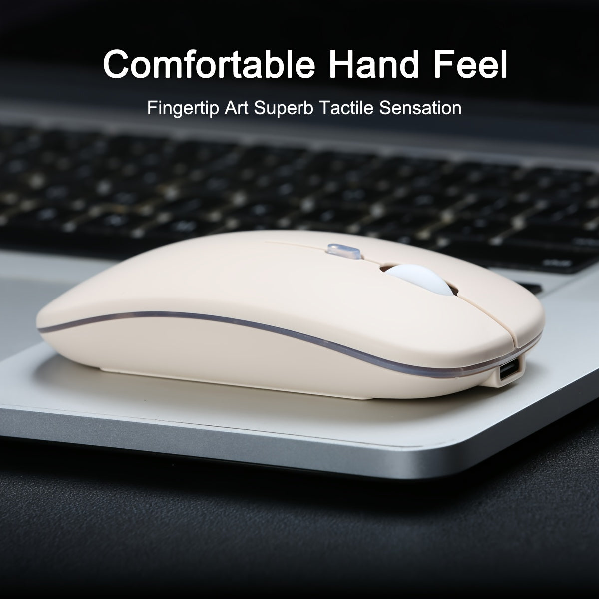 USB C Rechargeable Silent Wireless Mouse, RGB Light Emitting BT+2.4Ghz Dual Mode Wireless Mouse for Laptop Tablet Phone