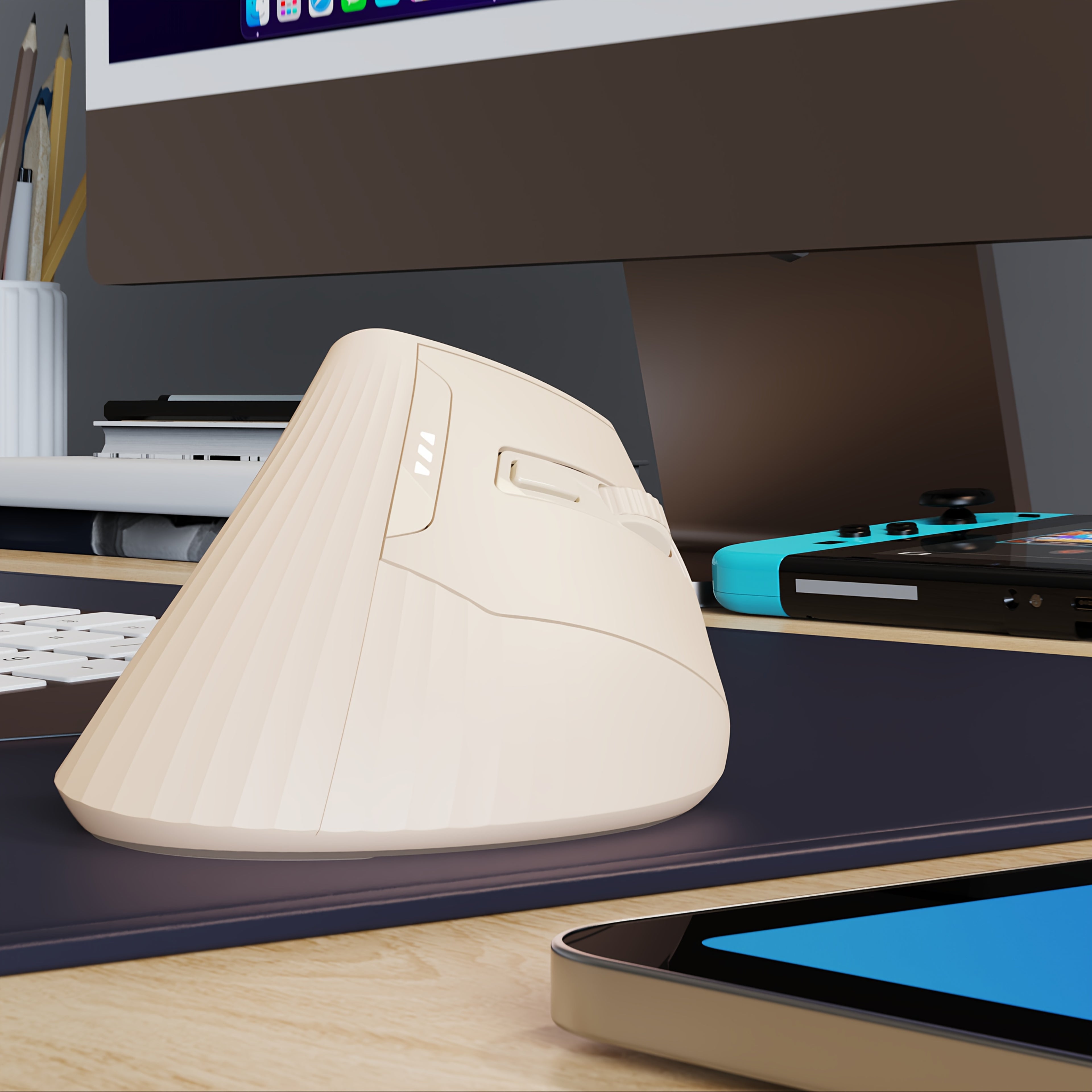 2.4G Connectivity, Vertical Ergonomic Wireless Mouse for Women – Rechargeable