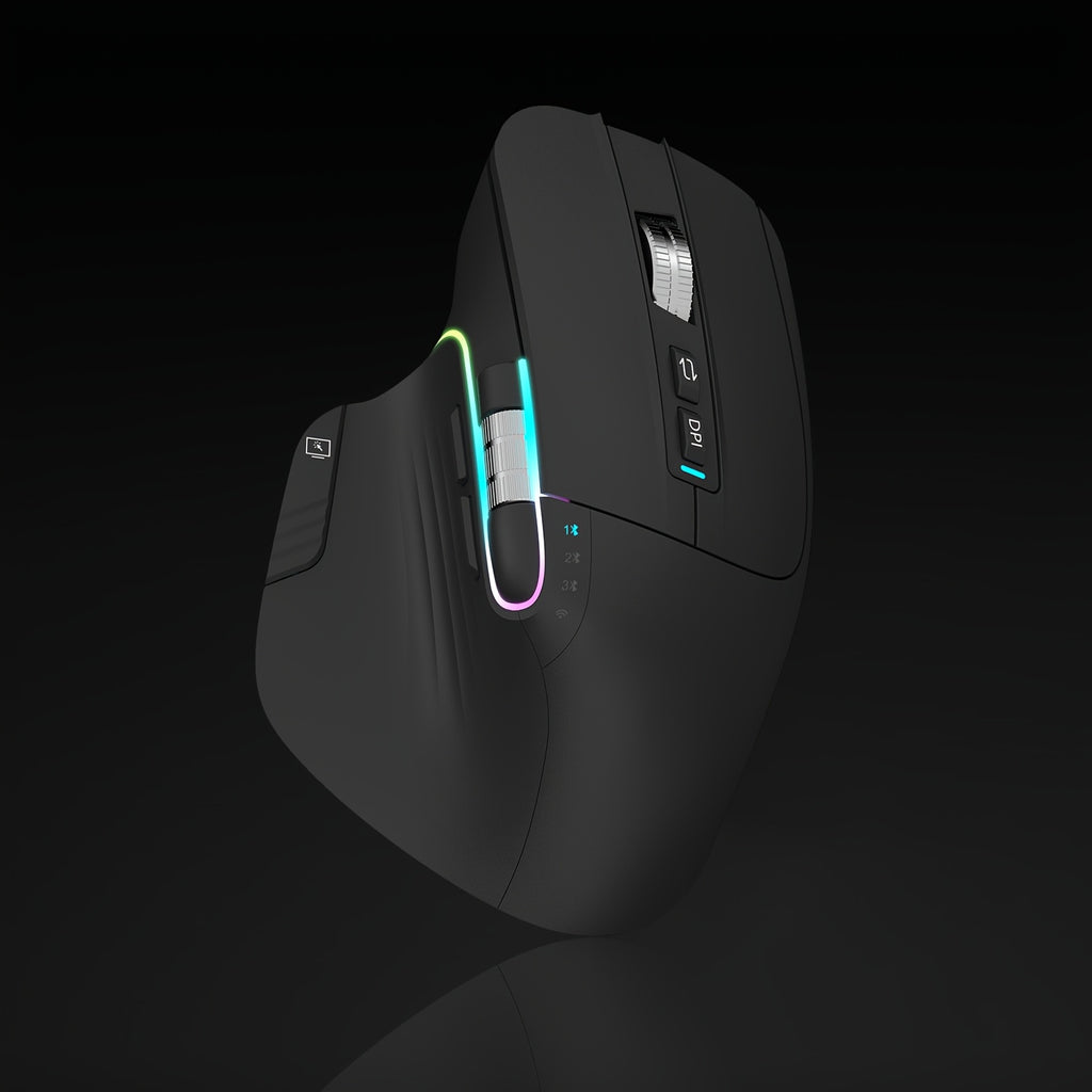 Wireless Wireless Mouse, 2.4GHz, Type-C Wired Three Mode Connection, Artificial Vertical Mouse