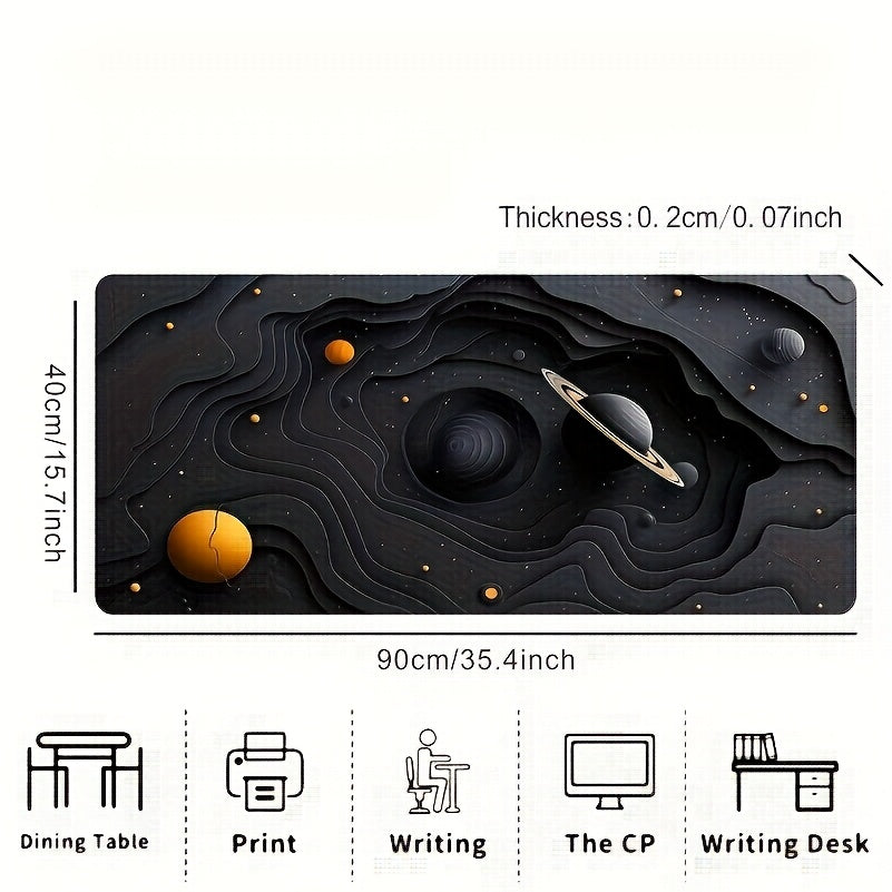 Galactic Space Gaming Mat Vibrant Cosmic Design Large Gaming Mouse Pad & Desk Mat - Galactic Space Planet Themed