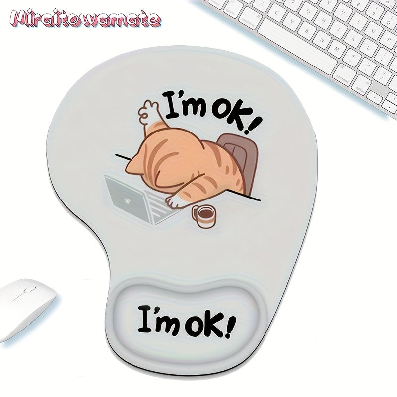 Ergonomic Mouse Pad with Wrist Support - Comfortable Non-Slip Base