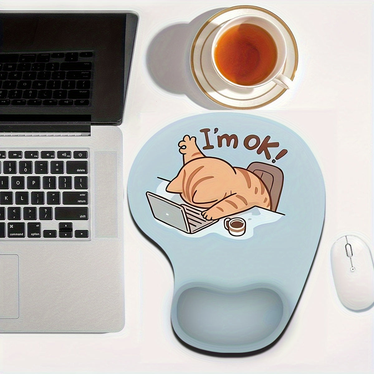 Ergonomic Mouse Pad with Wrist Support - Comfortable Non-Slip Base