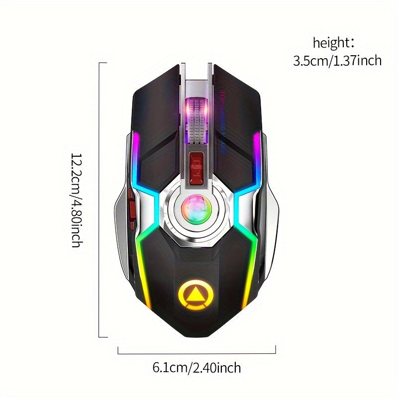 YINDIAO Rechargeable Wireless Mouse, Silent Click, Animal Print, Ambidextrous, Optical Movement Detection