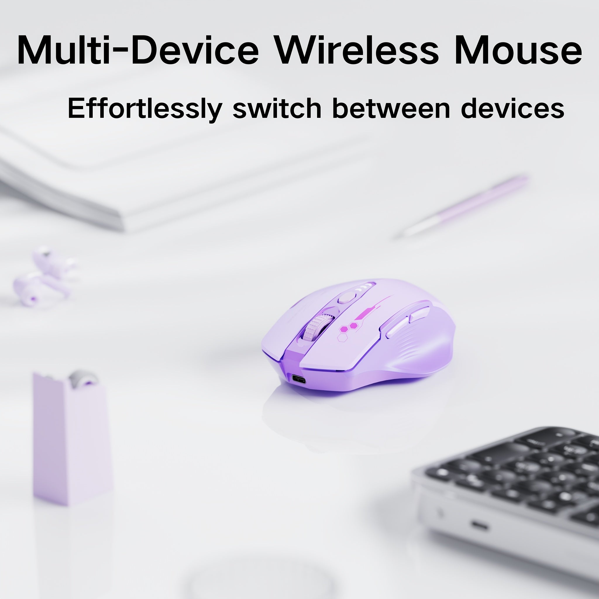 Ergonomic Wireless Mouse Ergonomic Wireless Mouse | Purple Multi-Device 3-Mode