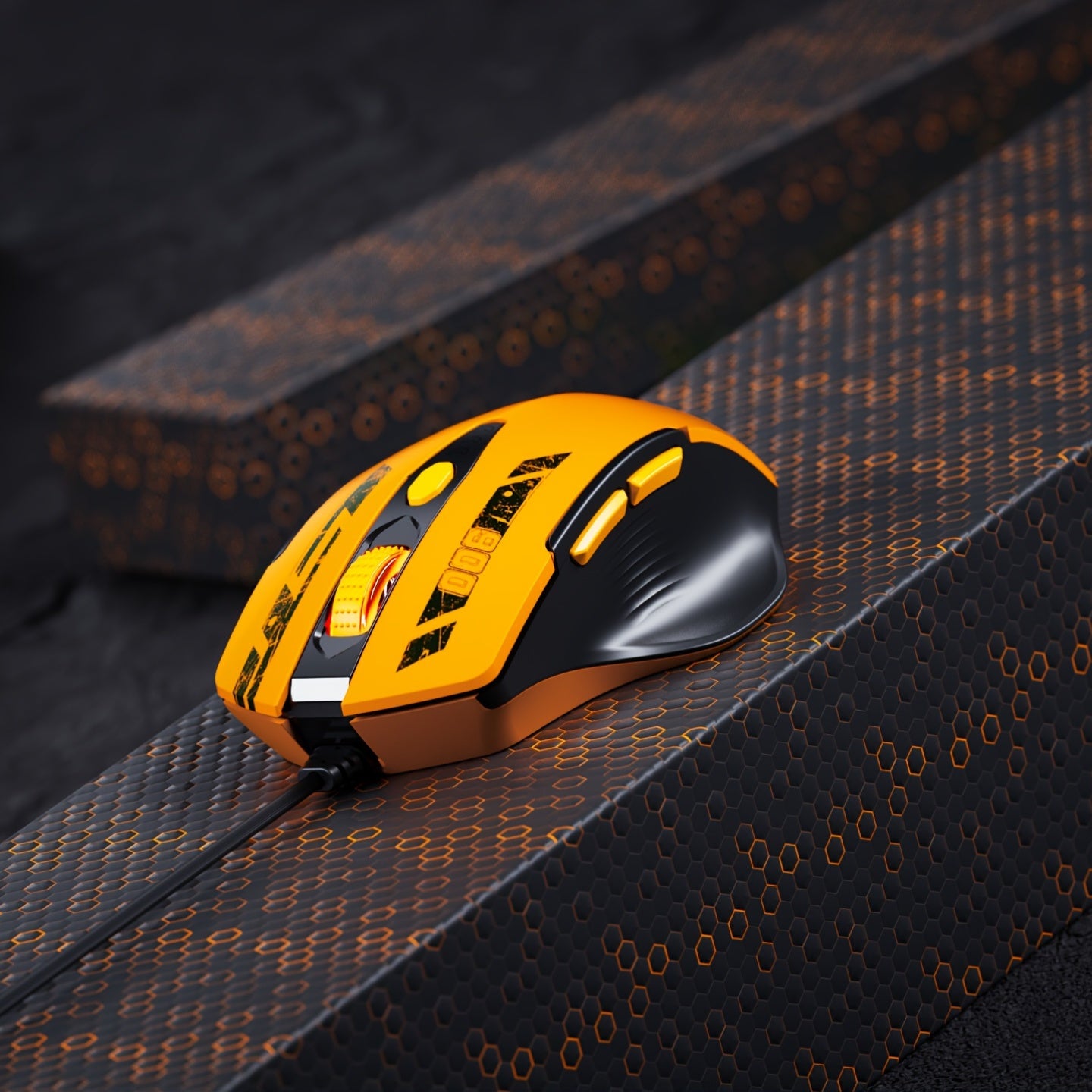 Gaming Mouse 6-Button Wired Mouse | Ergonomic Design, 1.5M USB Cable, LED Breathing Lights, Right-Handed for Gaming & Work