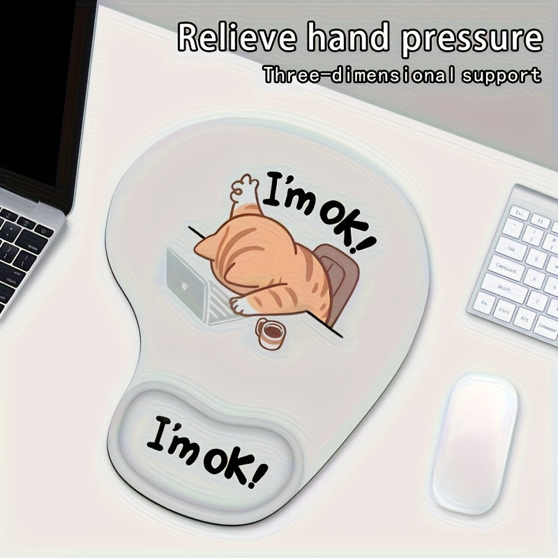 Ergonomic Mouse Pad with Wrist Support - Comfortable Non-Slip Base