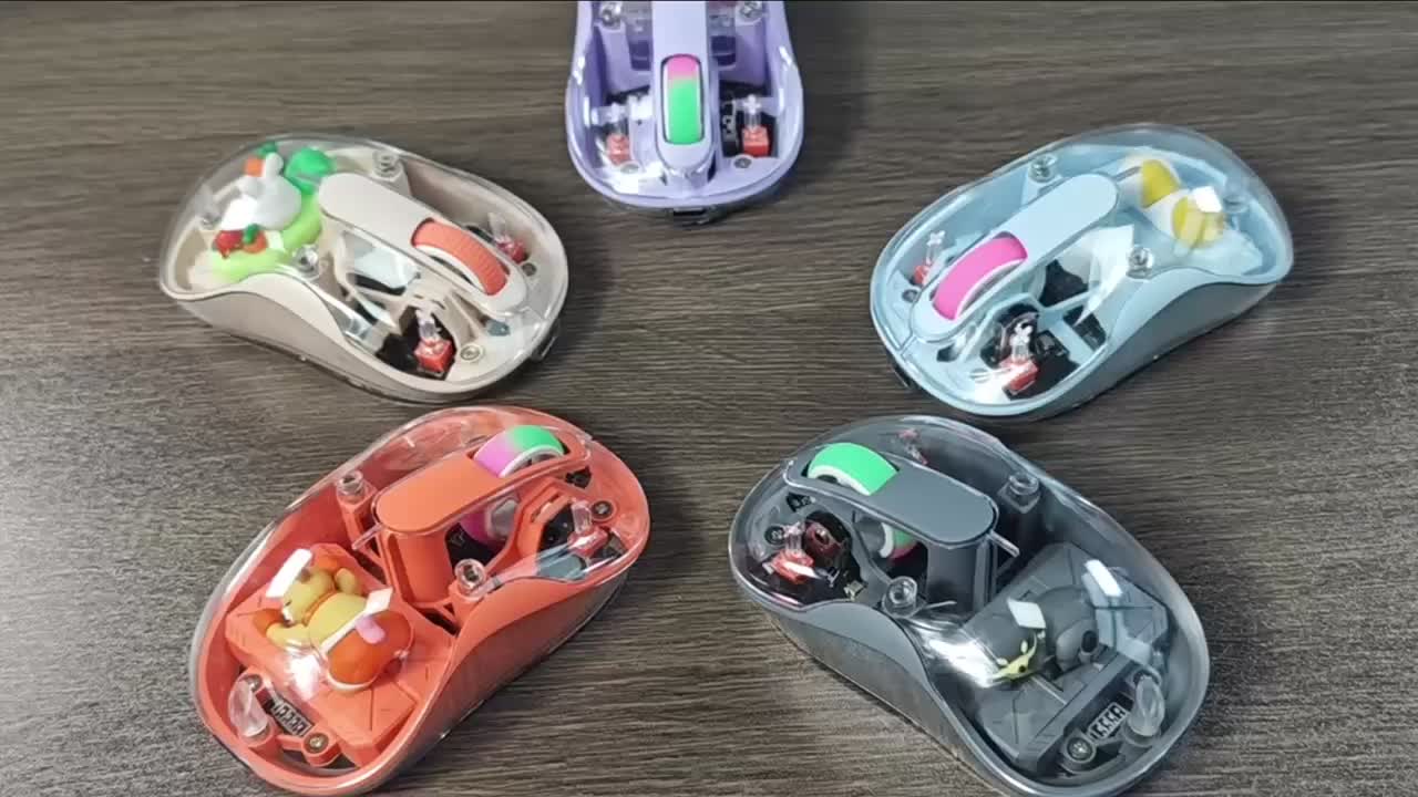Cute Wireless USB C Mouse - Bluetooth Triple Mode Rechargeable Cartoon Mouse for Laptops
