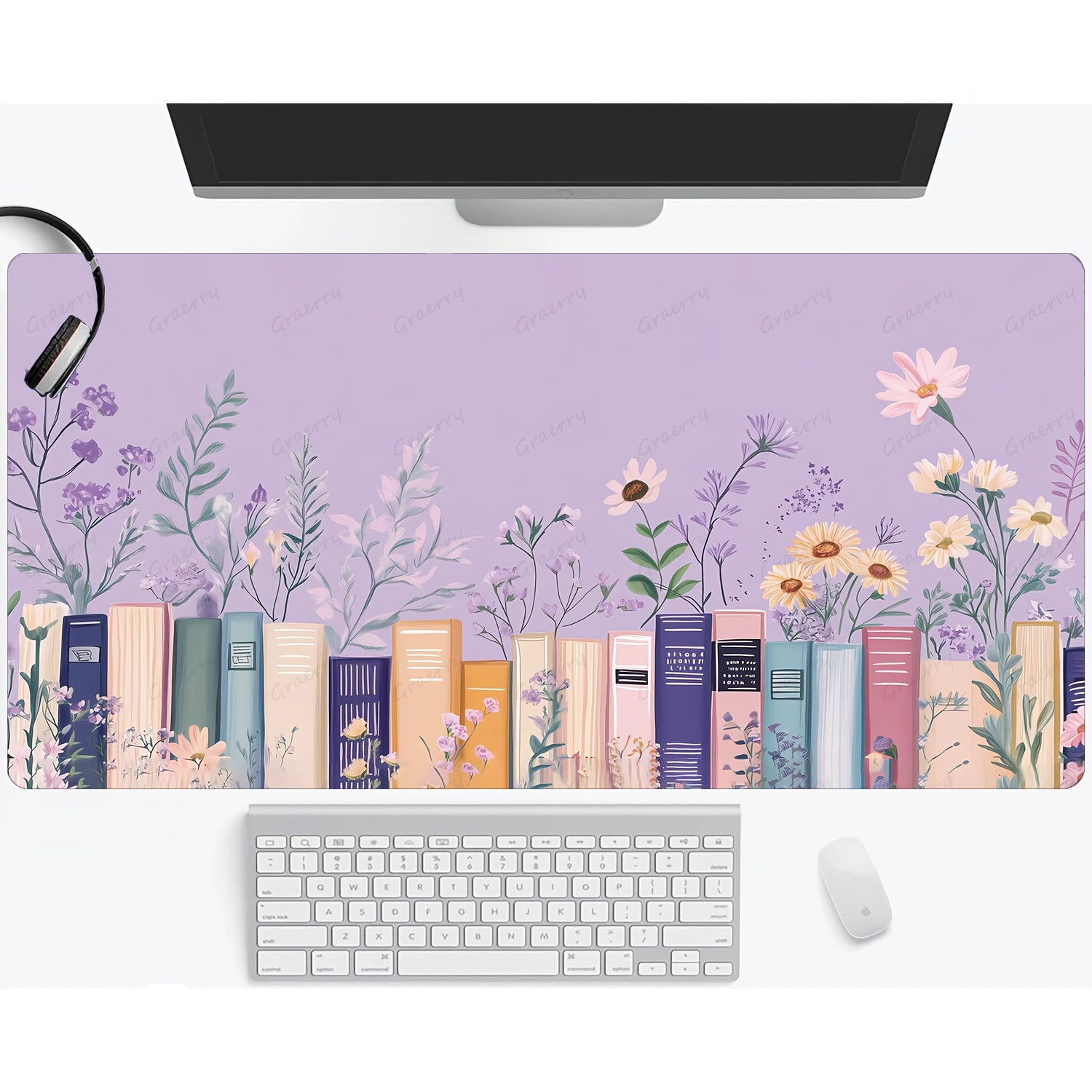 1pc Purple Bookish Lavender Large Mouse Pad