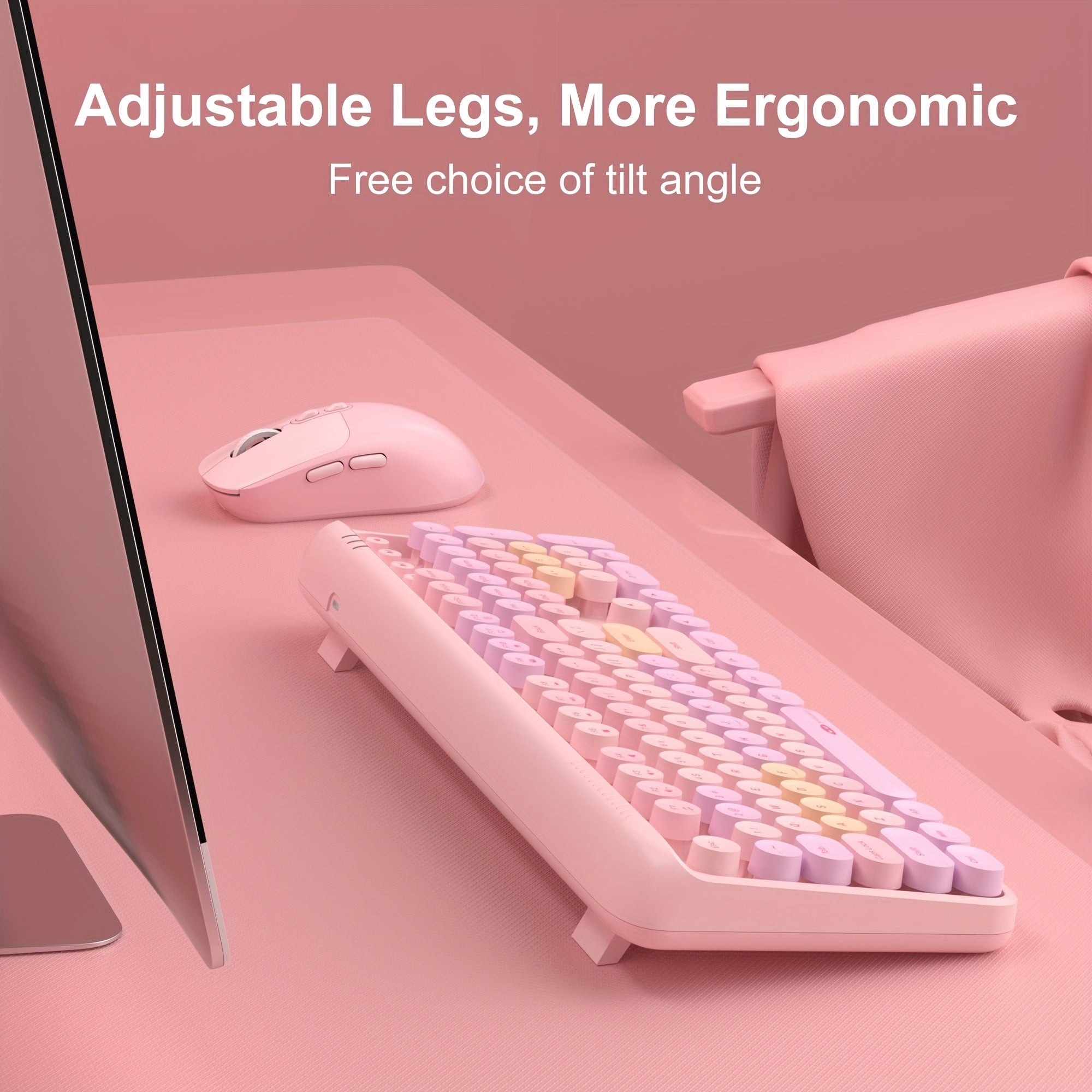 MageGee V920 Wireless Keyboard & Mouse Combo - 2.4GHz Ultra-Silent Typewriter Style