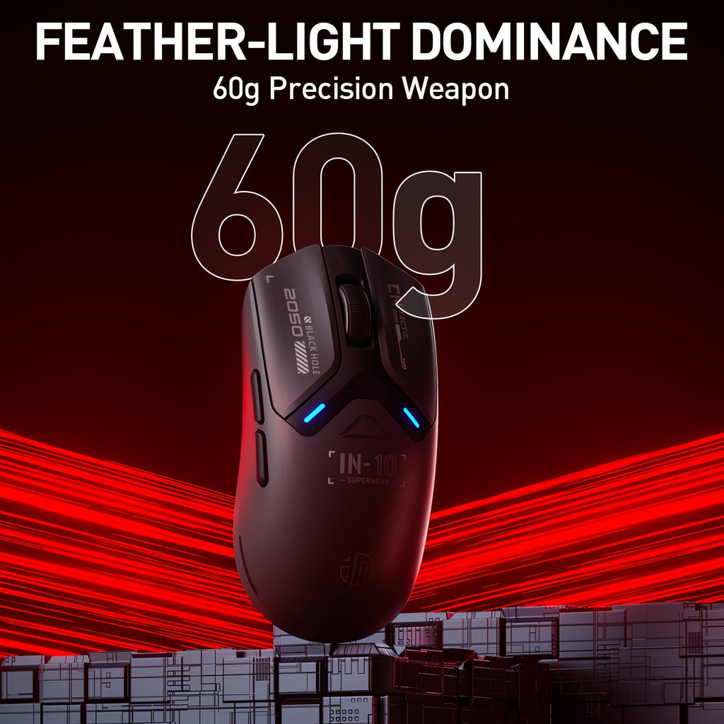 INPHIC IN10P Triple Mode Wireless Gaming Mouse with 3395 Sensor, 8K Polling Rate