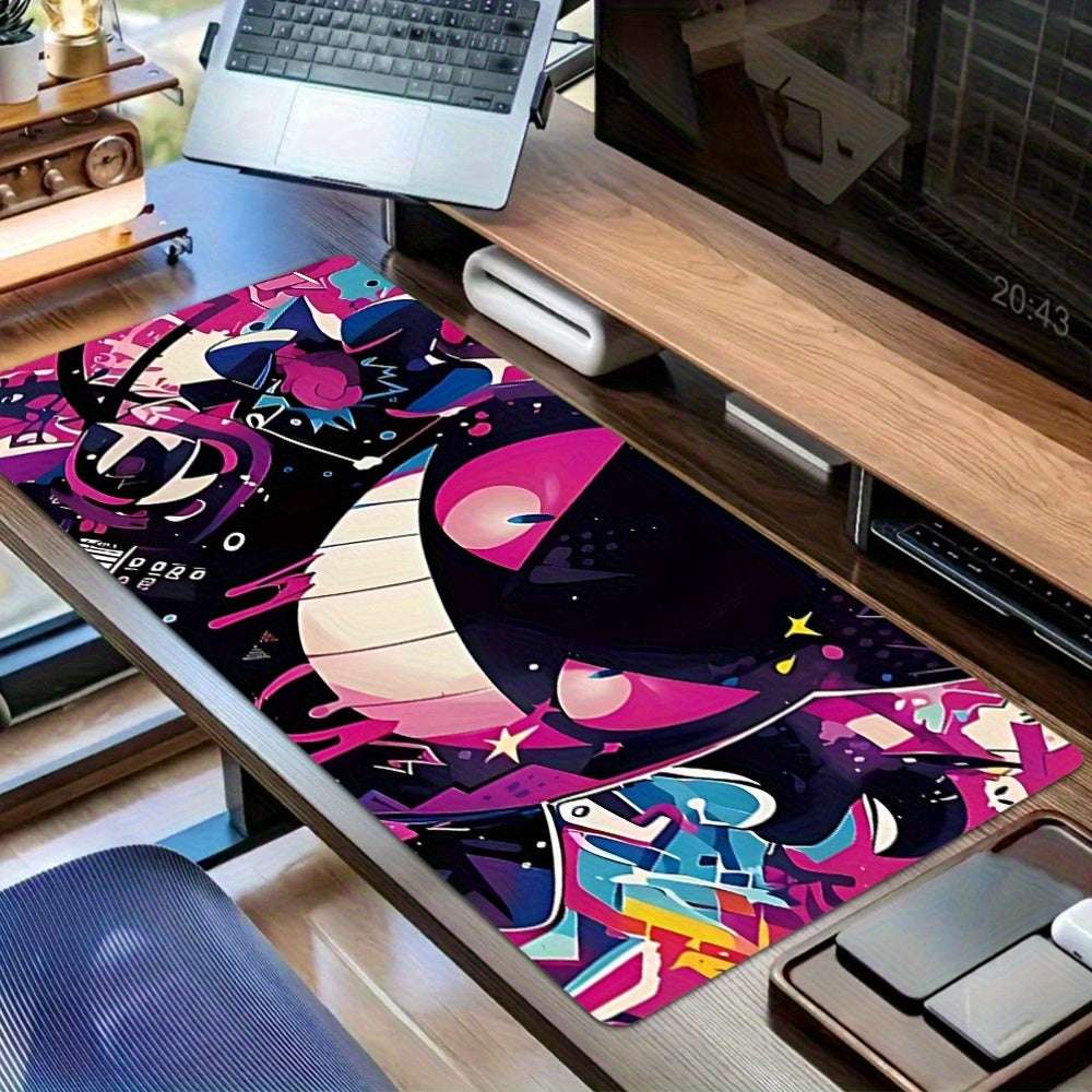 Large Cute Cartoon Ghost Gaming Mouse Pad - Non-Slip Rubber Base