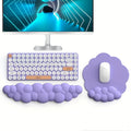 2pcs Cloud Wrist Rest Mouse Pad Keyboard Mat, Memory Foam Wrist Rest Computer Keyboard Mat Non-Slip