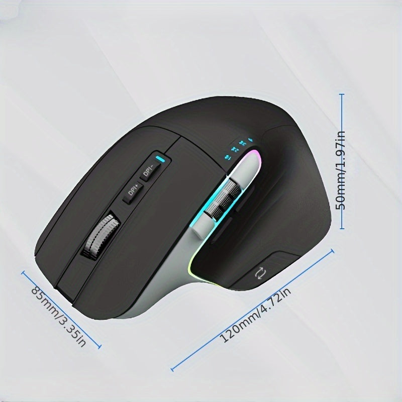 Wireless Wireless Mouse, 2.4GHz, Type-C Wired Three Mode Connection, Artificial Vertical Mouse