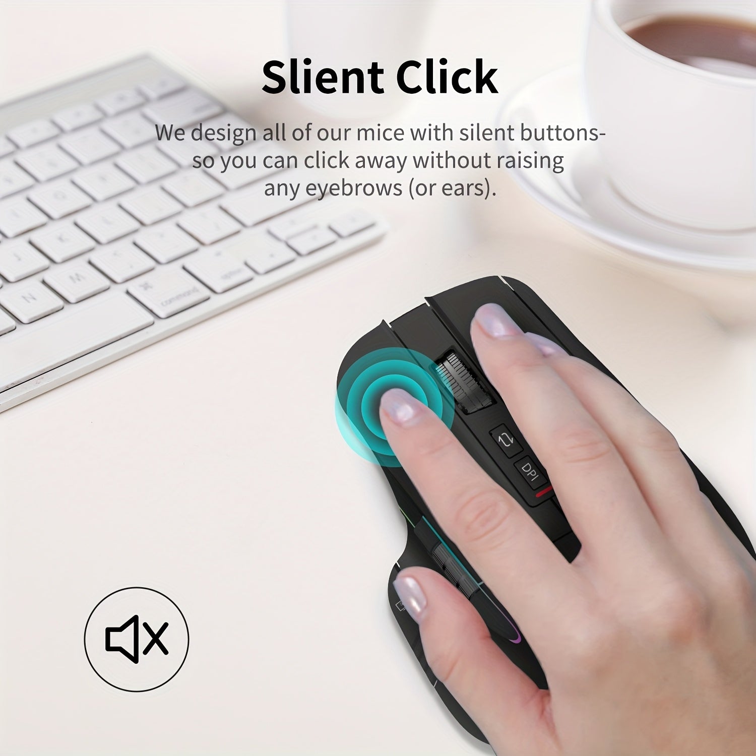 Wireless Wireless Mouse, 2.4GHz, Type-C Wired Three Mode Connection, Artificial Vertical Mouse