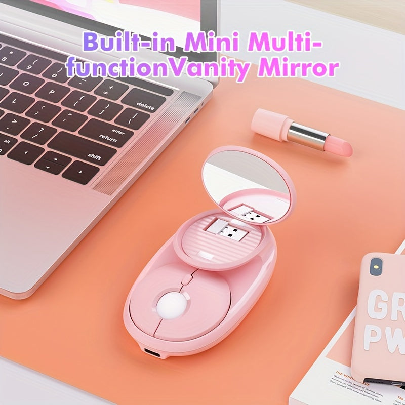 Rechargeable Wireless Mouse 2.4G\u002FBT Dual Mode, 2.4GHz Portable Cordless Mice PC, Laptop